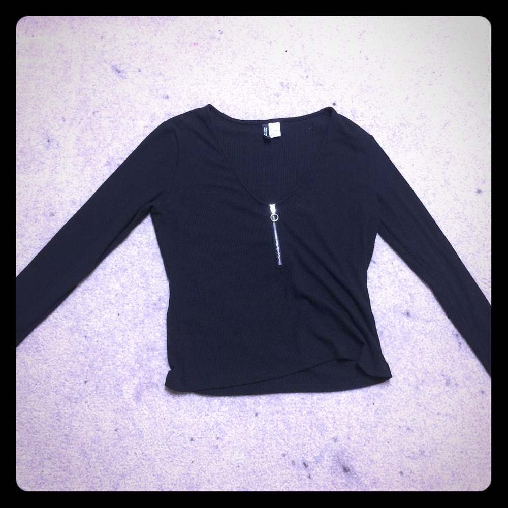 🍀4for20 v-neck zippered long sleeve